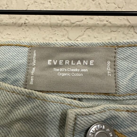 EVERLANE 90s Cheeky Jeans Light Blue Denim Cotton High Rise Cropped - Picture 9 of 14